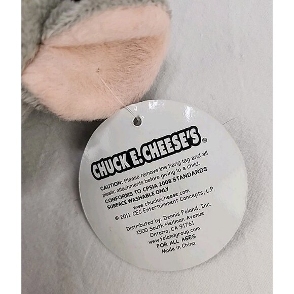 13" Chuck E Cheese Mouse Plush Stuffy Doll 2011 Has Tags - Picture 7 of 8